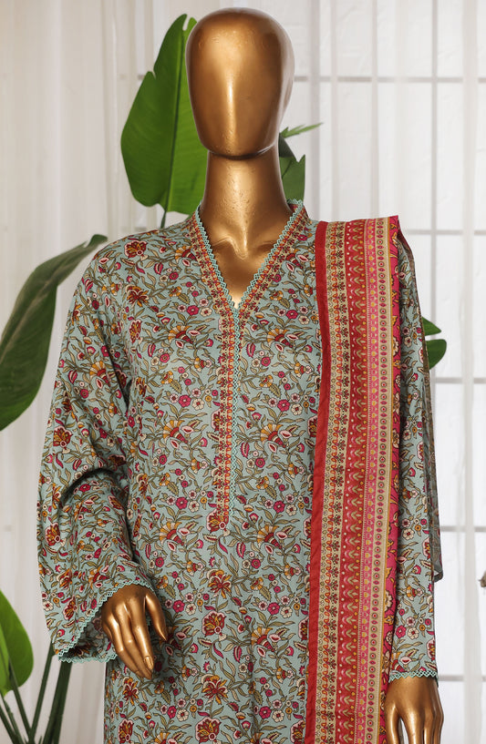 Bin Saeed Printed Lawn Stitched 3 Piece Suit - D-10 - BS25EPLV4 - Blue - Summer Collection