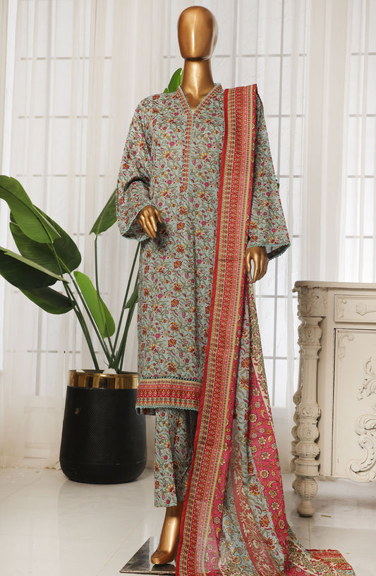 Bin Saeed Printed Lawn Stitched 3 Piece Suit - D-10 - BS25EPLV4 - Blue - Summer Collection