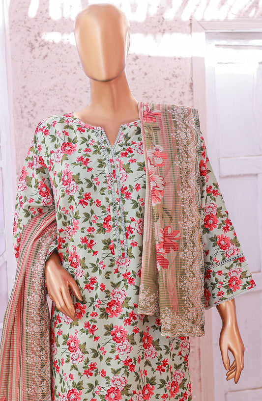 Bin Saeed Printed Lawn Stitched 3 Piece Suit - D-10 - BS25EPLV5 - Green - Summer Collection