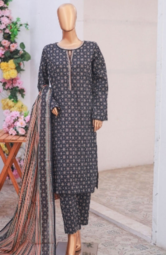 Bin Saeed Printed Lawn Stitched 3 Piece Suit - D-10 - BS25EPLV7 - Blue - Summer Collection