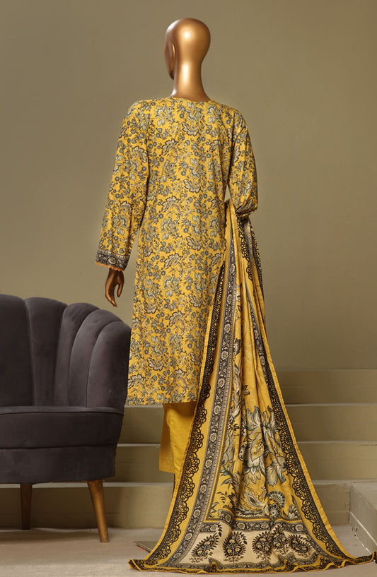 Bin Saeed Chikankari Lawn Stitched 3 Piece Suit - D-10 - BS25LC - Yellow - Summer Collection