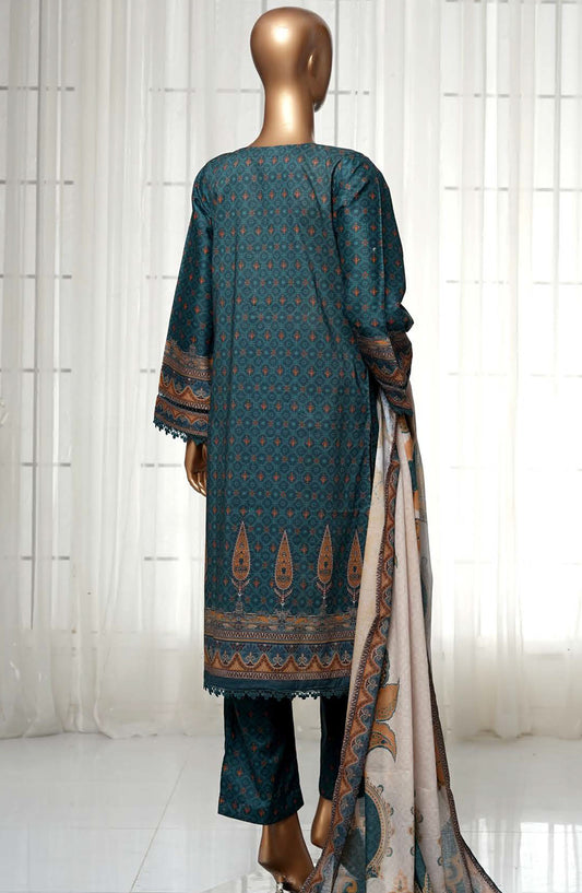 Sadabahar Printed Lawn Stitched 3 Piece Suit - D-10 - SDB25PLV3 - Blue - Summer Collection