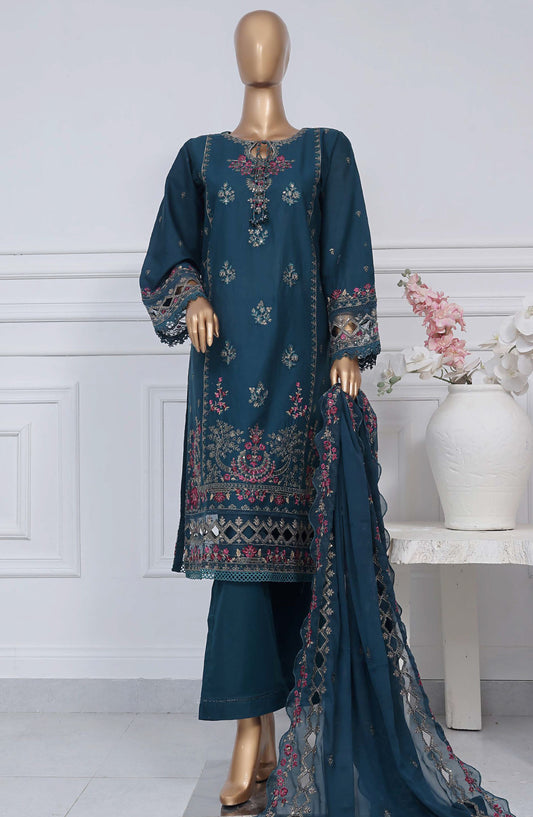 Sadabahar Embroidered Cotton Stitched 3 Piece Suit - D-10 - SB25LES - Blue - Spring Collection