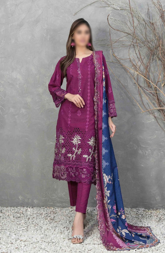 Dimah - Embroidered Schiffli Khaddar Collection - D-1163
