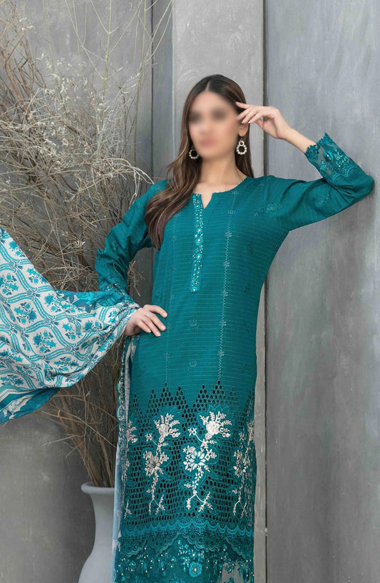Dimah - Embroidered Schiffli Khaddar Collection - D-1164