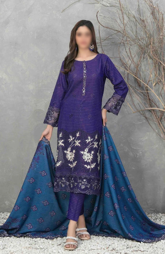 Dimah - Embroidered Schiffli Khaddar Collection - D-1166