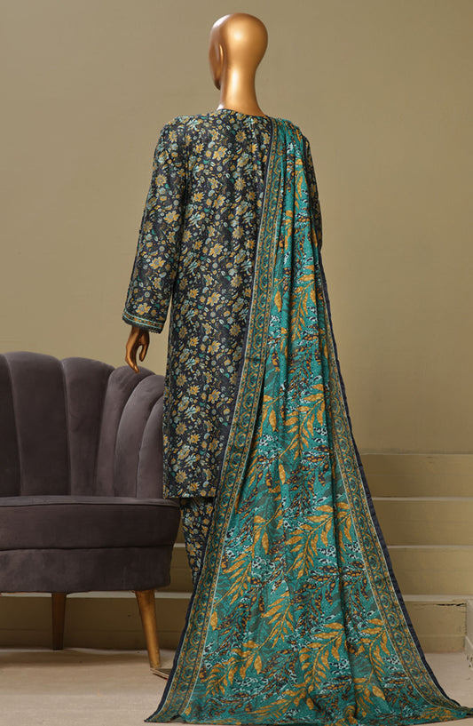 Bin Saeed Chikankari Lawn Stitched 3 Piece Suit - D-11 - BS25LC - Blue - Summer Collection