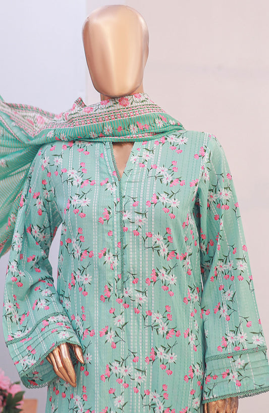 Bin Saeed Printed Lawn Stitched 3 Piece Suit - D-11 - BS25PLV6 - Blue - Summer Collection