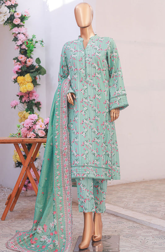 Bin Saeed Printed Lawn Stitched 3 Piece Suit - D-11 - BS25PLV6 - Blue - Summer Collection