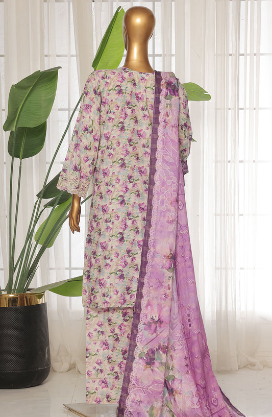 Bin Saeed Chikankari Stitched 3 Piece Suit - D-11 - BS25WNWC - Purple - Summer Collection