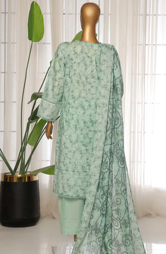 Sadabahar Printed Lawn Stitched 3 Piece Suit - D-11 - SDB25PLV3 - Green - Summer Collection