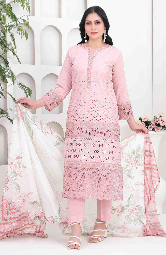Saija by Tawakkal Fabric Embroidered Lawn Unstitched 3 Piece Suit - D-1230 - TF25SSS - Pink - Summer Collection