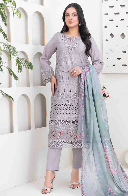 Saija by Tawakkal Fabric Embroidered Lawn Unstitched 3 Piece Suit - D-1231 - TF25SSS - Purple - Summer Collection