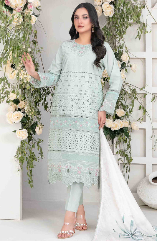 Saija by Tawakkal Fabric Embroidered Lawn Unstitched 3 Piece Suit - D-1238 - TF25SSS - Green - Summer Collection