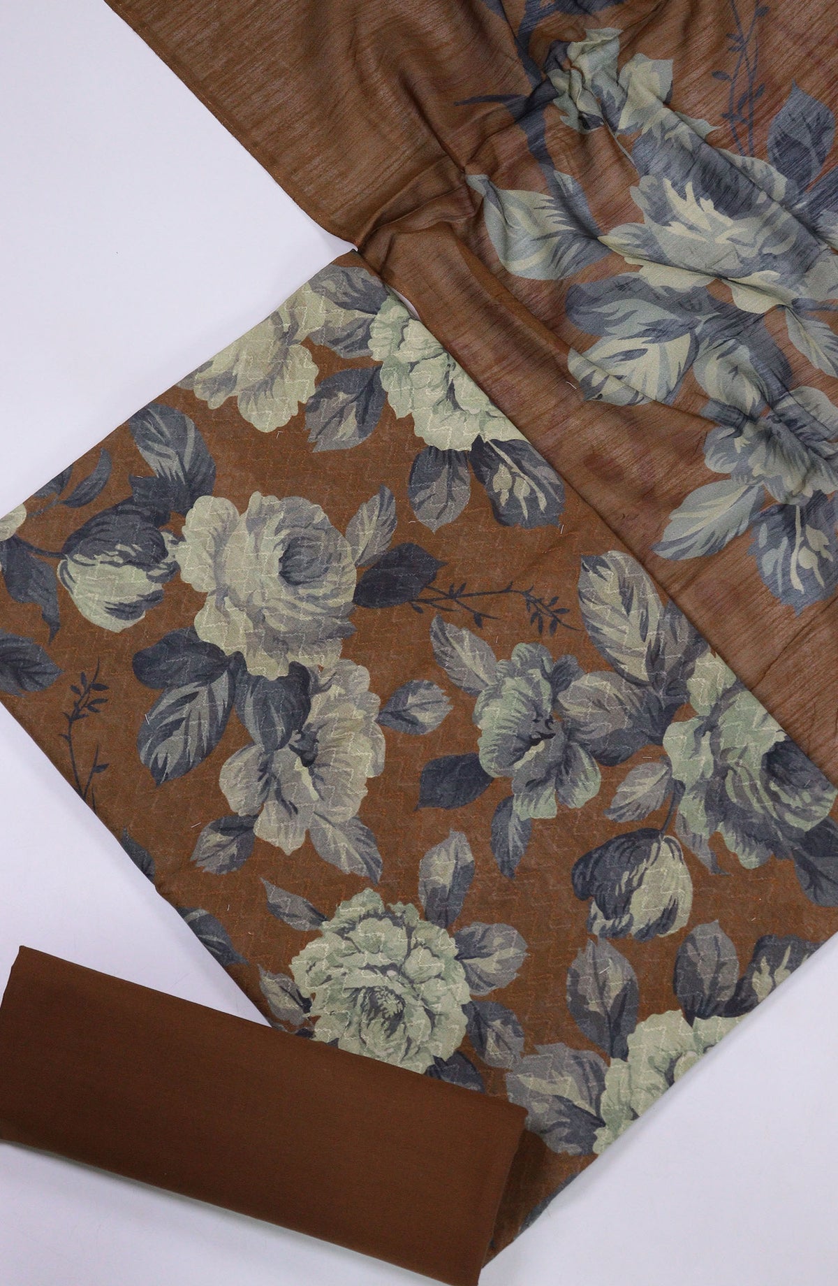 Maya by Amna Khadija Printed Lawn Unstitched 3 Piece Suit - D-12 - AM25MPPSL - Brown - Summer Collection