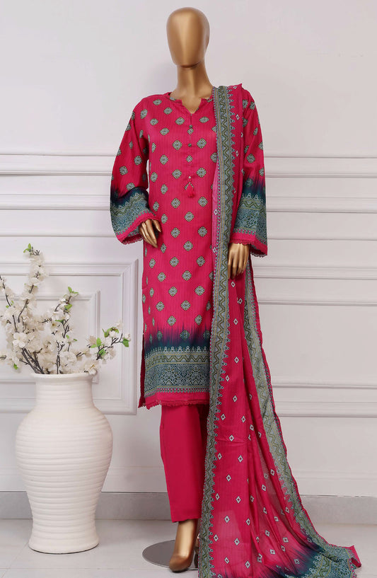 Sadabahar Printed Lawn Stitched 3 Piece Suit - D-12 - SBD25PLCV4 - Pink - Summer Collection