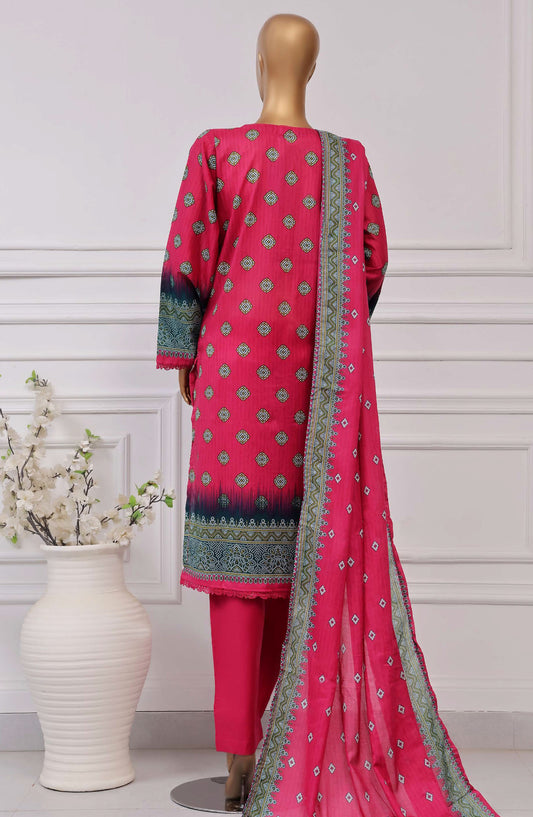 Sadabahar Printed Lawn Stitched 3 Piece Suit - D-12 - SBD25PLCV4 - Pink - Summer Collection