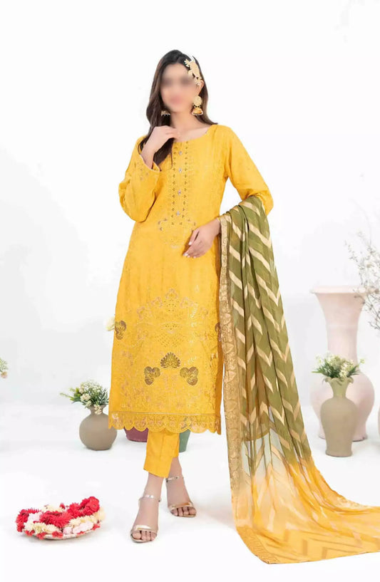 Sira - Embroidered Viscose Jacquard Collection - D-1312