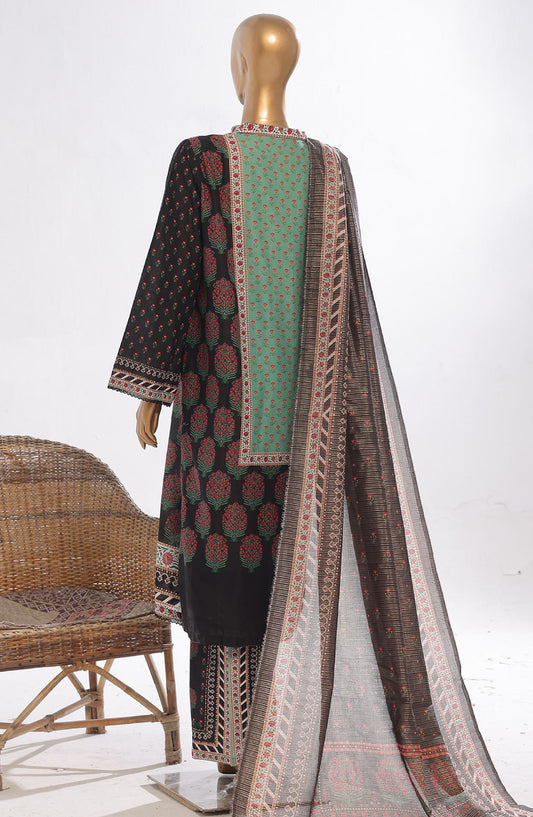 Bin Saeed Printed Lawn Stitched 3 Piece Suit - D-13 - BS25EPLV3 - Black - Summer Collection