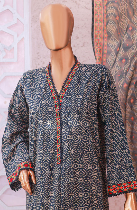 Bin Saeed Printed Lawn Stitched 3 Piece Suit - D-13 - BS25EPLV5 - Black - Summer Collection