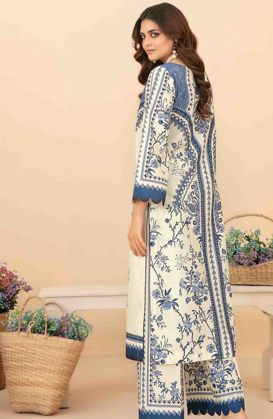 Minel by Tawakkal Fabric Printed Lawn Stitched 2 Piece Suit - D-1441 - TF25MLP - Off White - Summer Collection