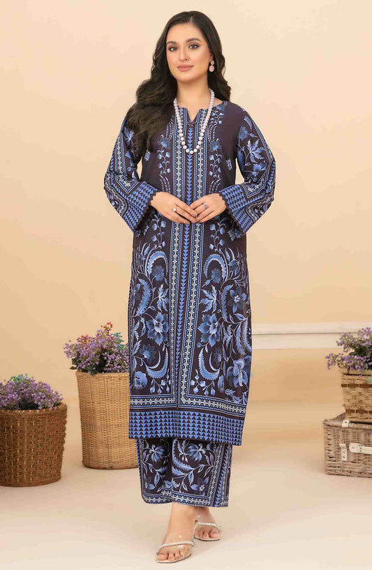 Minel by Tawakkal Fabric Printed Lawn Stitched 2 Piece Suit - D-1442 - TF25MLP - Blue - Summer Collection