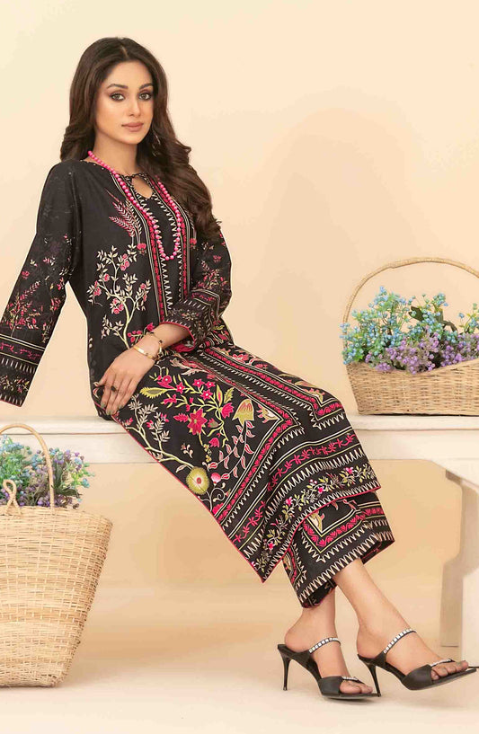 Minel by Tawakkal Fabric Printed Lawn Stitched 2 Piece Suit - D-1443 - TF25MLP - Black - Summer Collection