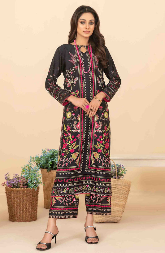Minel by Tawakkal Fabric Printed Lawn Stitched 2 Piece Suit - D-1443 - TF25MLP - Black - Summer Collection