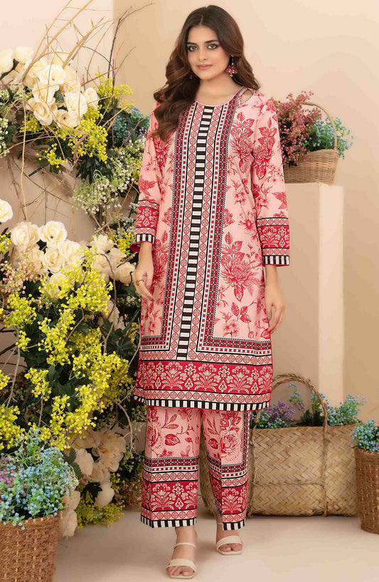Minel by Tawakkal Fabric Printed Lawn Stitched 2 Piece Suit - D-1444 - TF25MLP - Pink - Summer Collection