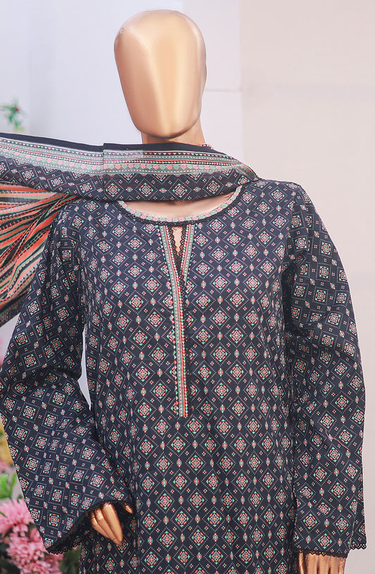 Bin Saeed Printed Lawn Stitched 3 Piece Suit - D-14 - BS25PLV6 - Blue - Summer Collection