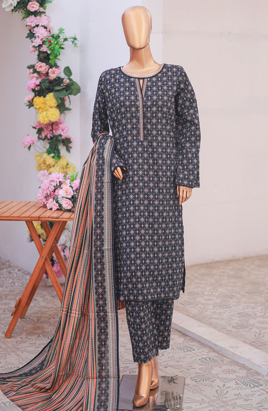 Bin Saeed Printed Lawn Stitched 3 Piece Suit - D-14 - BS25PLV6 - Blue - Summer Collection