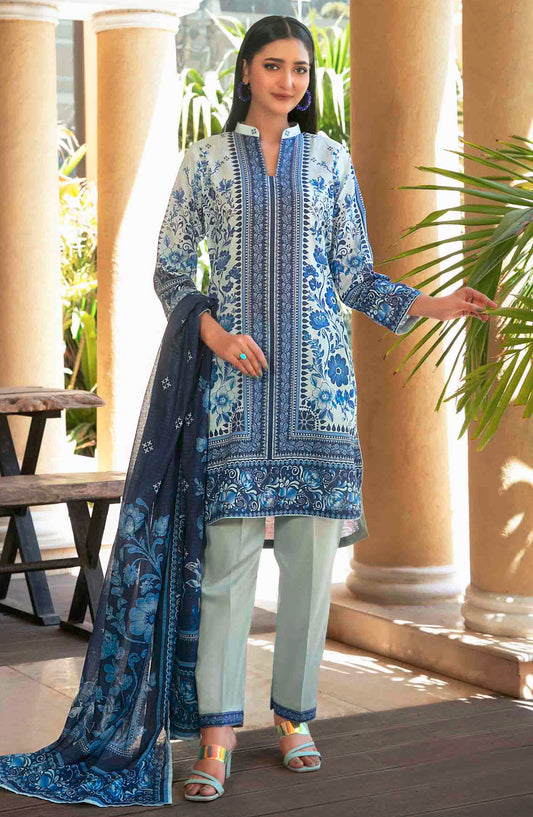 Masooma by Tawakkal Fabrics Printed Lawn Unstitched 3 Piece Suit - D-1500 - TF25ML - Blue - Summer Collection