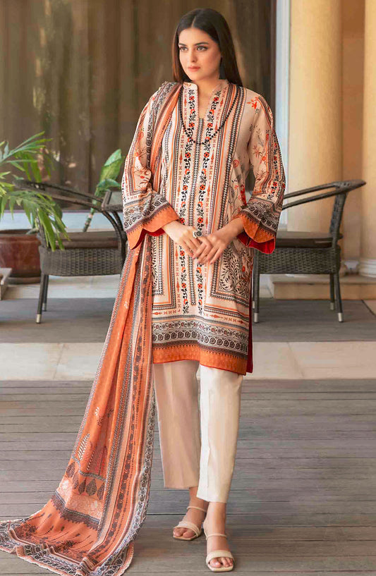Masooma by Tawakkal Fabrics Printed Lawn Unstitched 3 Piece Suit - D-1503 - TF25ML - Rust - Summer Collection