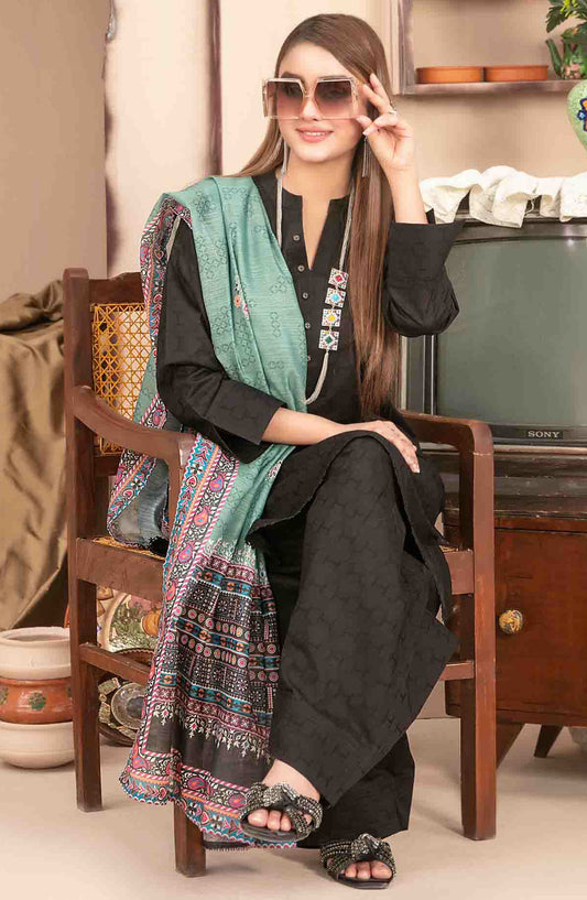 Pushpa by Tawakkal Fabric Printed Lawn Stitched 3 Piece Suit - D-1540 - TF25PS - Black - Summer Collection