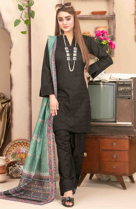 Pushpa by Tawakkal Fabric Printed Lawn Stitched 3 Piece Suit - D-1540 - TF25PS - Black - Summer Collection
