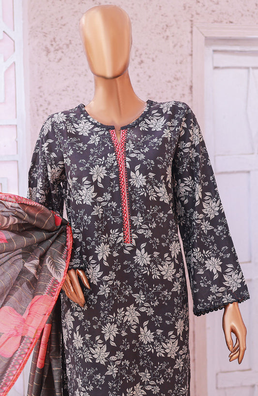 Bin Saeed Printed Lawn Stitched 3 Piece Suit - D-15 - BS25EPLV5 - Black - Summer Collection
