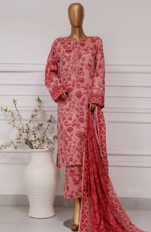Sadabahar Printed Lawn Stitched 3 Piece Suit - D-16 - SBD25PLCV4 - Pink - Summer Collection