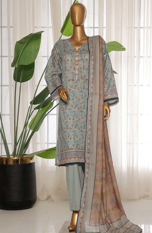 Sadabahar Printed Lawn Stitched 3 Piece Suit - D-16 - SDB25PLV3 - Blue - Summer Collection