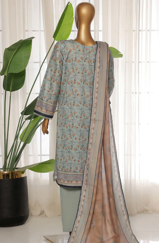 Sadabahar Printed Lawn Stitched 3 Piece Suit - D-16 - SDB25PLV3 - Blue - Summer Collection