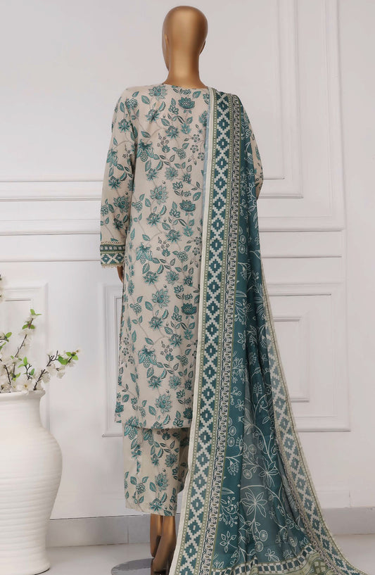 Sadabahar Printed Lawn Stitched 3 Piece Suit - D-17 - SBD25PLCV4 - White - Summer Collection