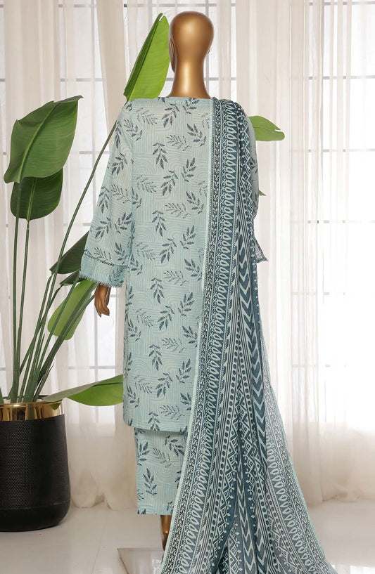 Sadabahar Printed Lawn Stitched 3 Piece Suit - D-18 - SDB25PLV3 - Blue - Summer Collection