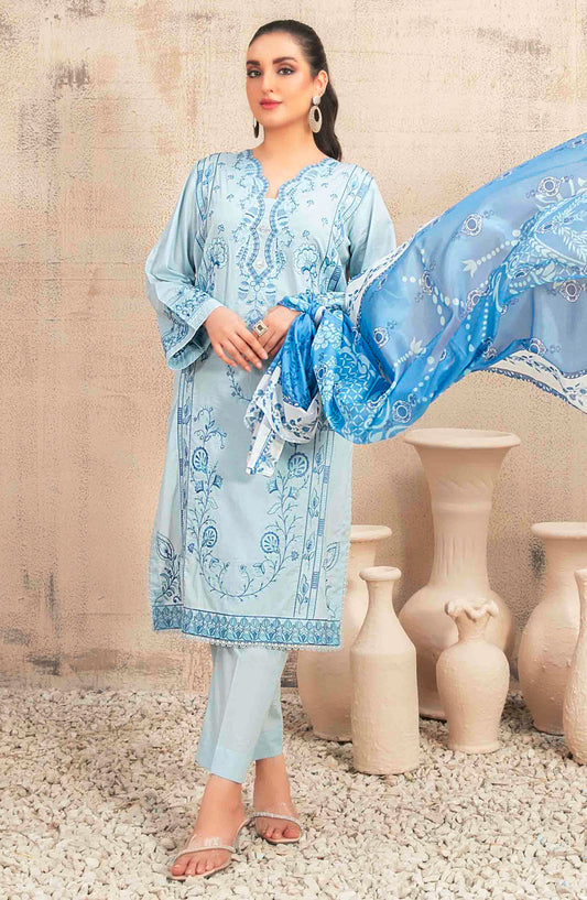 Despina by Tawakkal Fabrics Embroidered Lawn Stitched 3 Piece Suit - D-1901 - TF25D - Blue - Summer Collection