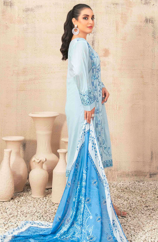 Despina by Tawakkal Fabrics Embroidered Lawn Stitched 3 Piece Suit - D-1901 - TF25D - Blue - Summer Collection