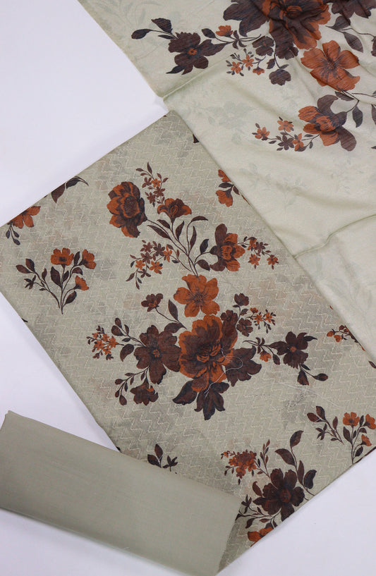 Maya by Amna Khadija Printed Lawn Unstitched 3 Piece Suit - D-19 - AM25MPPSL - Grey - Summer Collection