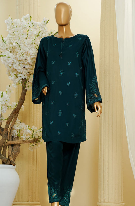 HZ Textile Embroidered Cotton Stitched 2 Piece Suit - D-1 - HZ25TNF - Green - Festive Collection