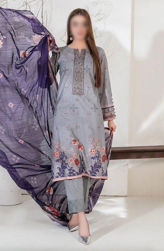Pari Naaz - Embroidered Digital Printed Lawn Collection - D-2048
