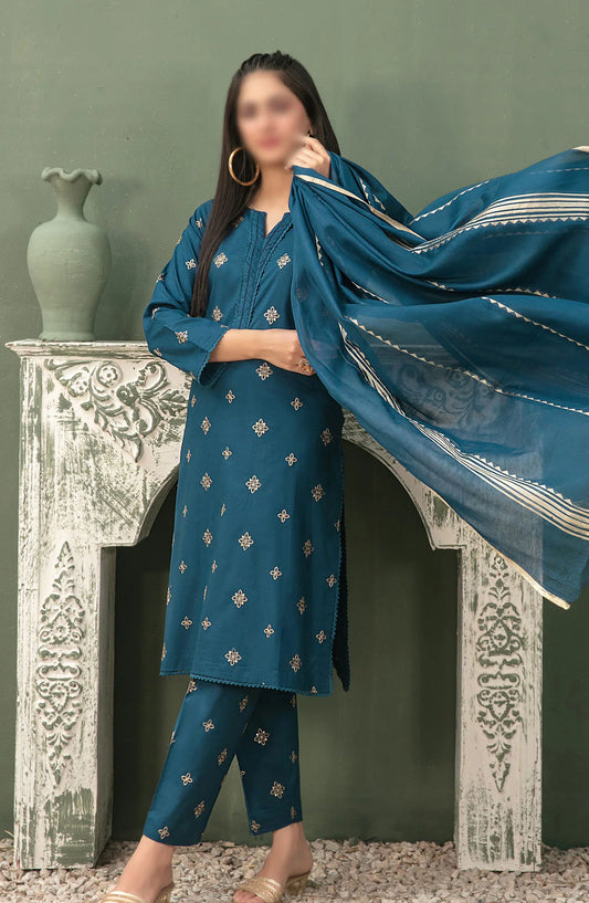 Clemira - Stitched Embroidered Cotton 3pcs Collection 2024 - D 2062
