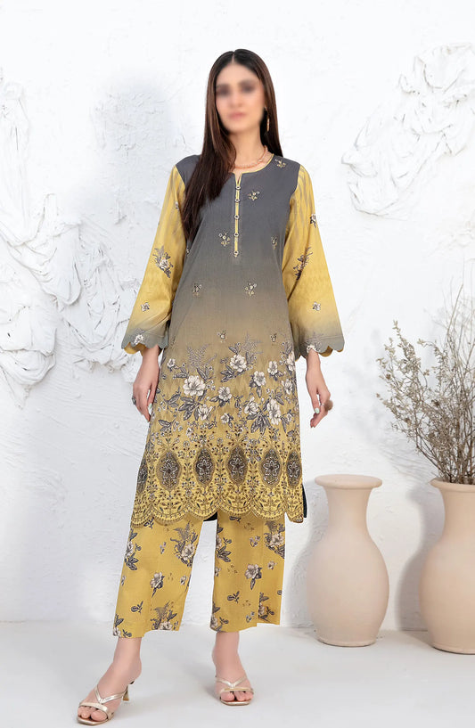 Mehrin - Laserkari Embroidered Digital Printed 2pcs Collection By Tawakkal Fabrics - D 2095
