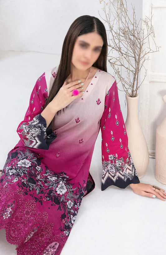 Mehrin - Laserkari Embroidered Digital Printed 2pcs Collection By Tawakkal Fabrics - D 2098