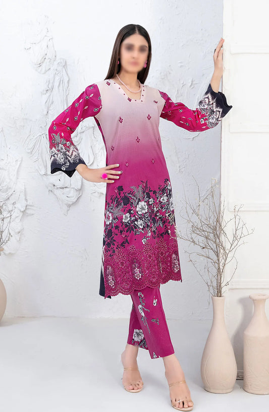 Mehrin - Laserkari Embroidered Digital Printed 2pcs Collection By Tawakkal Fabrics - D 2098